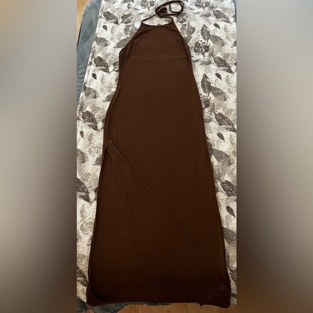 Brown halter dress